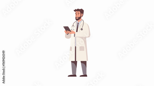 Virtual doctor consultation on mobile device for online medical advice photo