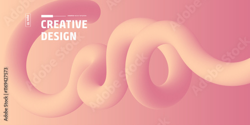 "Abstract Background" with Color Gradient Line Shapes. Abstract fluid Wave Ribbons Vector illustration. . Creative concept for web banner, social media banner. Soft colored. Gradiant background.