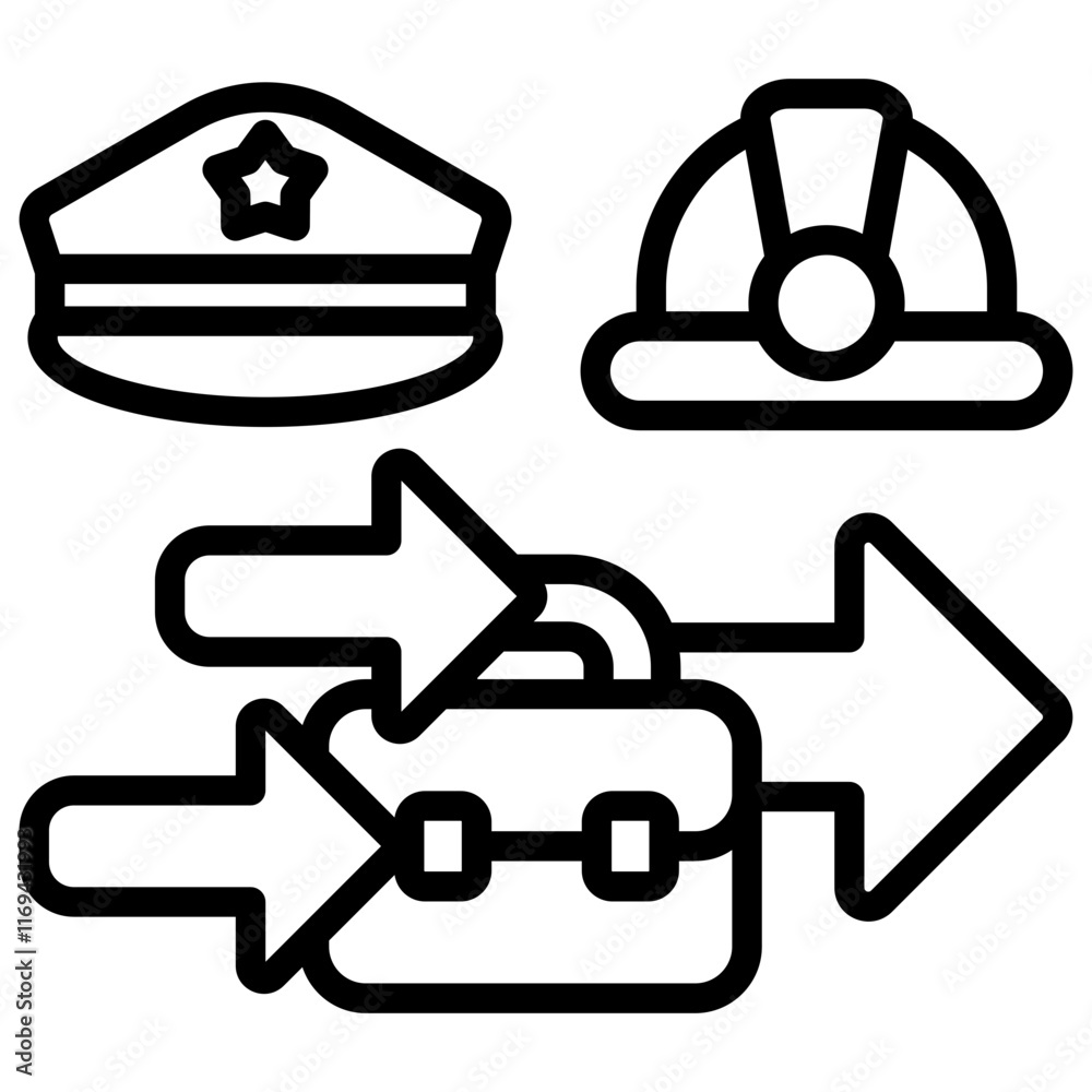 Career Change Linear Icon Career Education Vector Career Change Linear Icon Career Education Vector