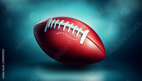 Hyper-realistic American football on a seamless plain background, perfect for sports branding photo