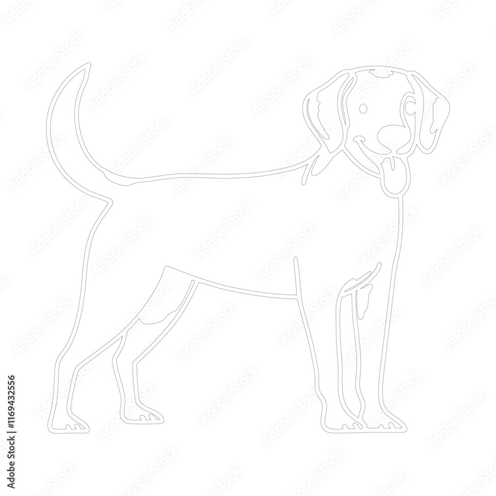 Minimalistic line drawing of a dog in a standing pose, featuring clean and elegant details. Ideal for logos, pet-related products, or design projects. Minimalistic line drawing of a dog in a standing pose, featuring clean and elegant details. Ideal for logos, pet-related products, or design projects.