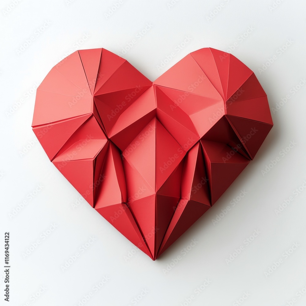 Elaborate red paper heart crafted with layered design for decorative purposes Elaborate red paper heart crafted with layered design for decorative purposes