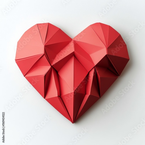 Elaborate red paper heart crafted with layered design for decorative purposes