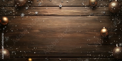Festive Gold Ornaments Wood...