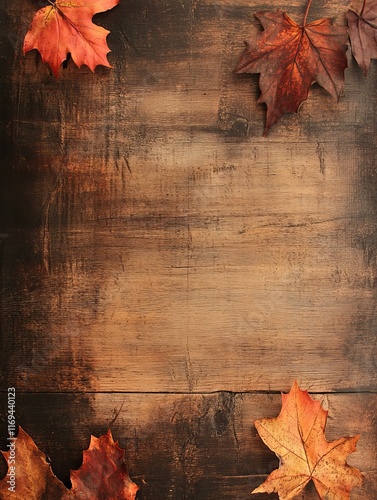 Autumn Leaves Frame Rustic ...