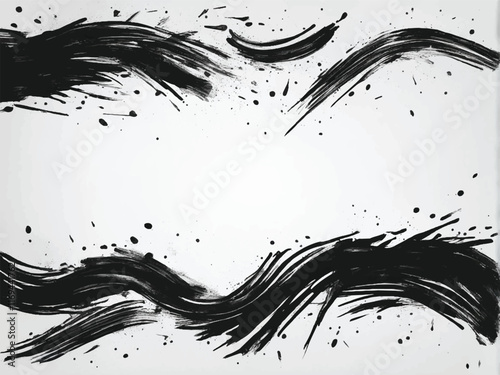 Black brush strokes isolated on white background. Grunge texture. Brush strokes background. EPS10.