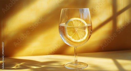 Refreshing sparkling lemon drink with fresh lemons on a vibrant background