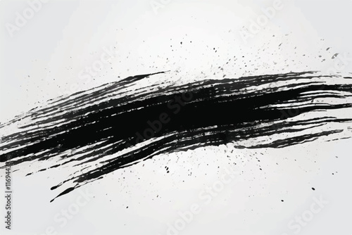 Black brush strokes isolated on white background. Grunge texture. Brush strokes background. EPS10.