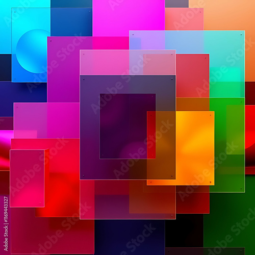 layful Squares: A Vibrant Abstract Collage in Pastel Hues
