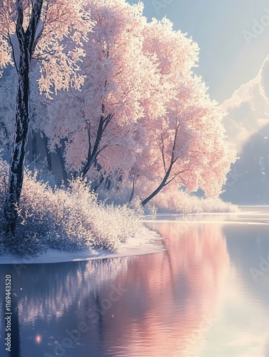 Pink Frost Covered Trees Re...