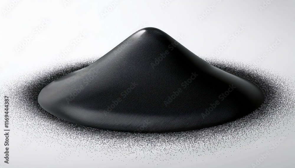 3d matt black particle on white background 3d matt black particle on white background