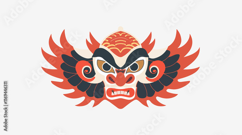 Karura Noh Mask Japanese Garuda Bird Kabuki Japan photo
