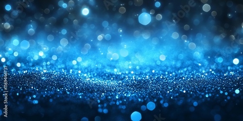 Sparkling Blue Glitter Background With Bokeh Lights photo