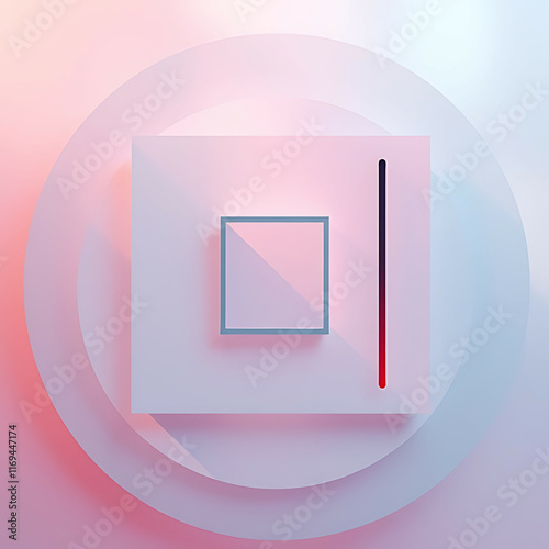 Serene Geometric Harmony: Circles and Squares in Pastel Hues

