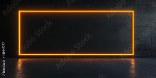 Dark Wall with Orange Neon ...