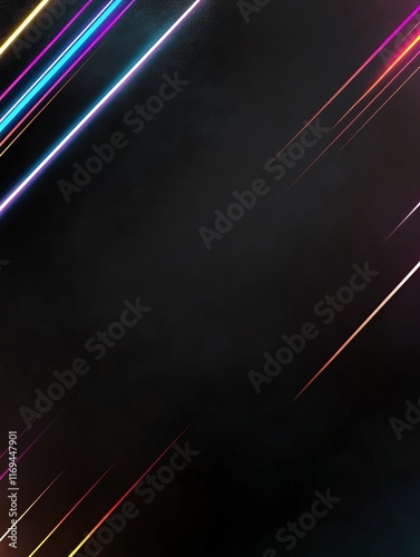 Abstract Neon Lines Dark Ba...