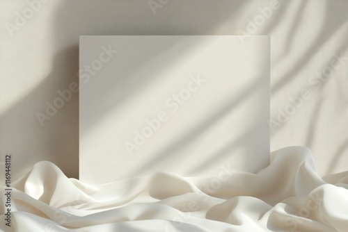 Blank Square Card on Creamy...