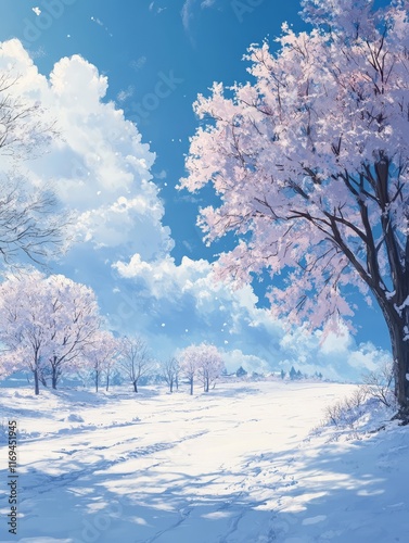 Serene Winter Landscape wit...