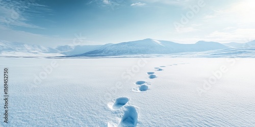 Footprints in Snow Leading ...