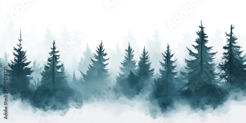 Misty Forest Scene with Tea...
