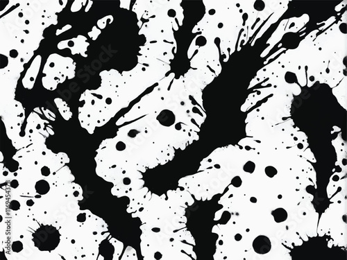 Black ink splash isolated on white background. Ink splash texture. Grunge background. Ink splatter. Eps10.