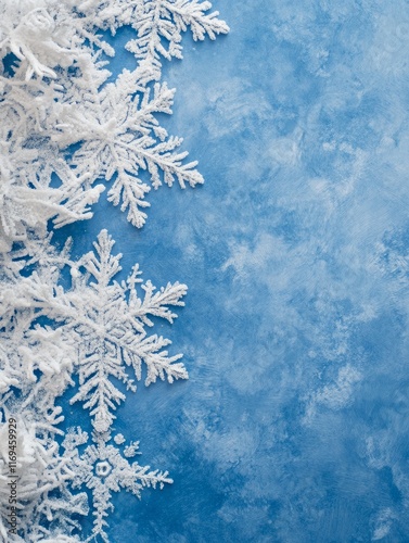 Frosty snowflakes adorn a b...