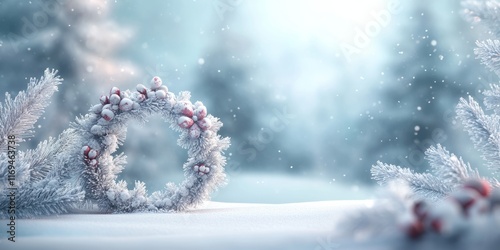 Frosty Winter Wreath in Sno...