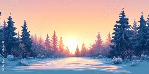 Serene Winter Sunset Over S...