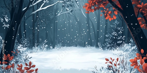 Serene Winter Forest Scene ...