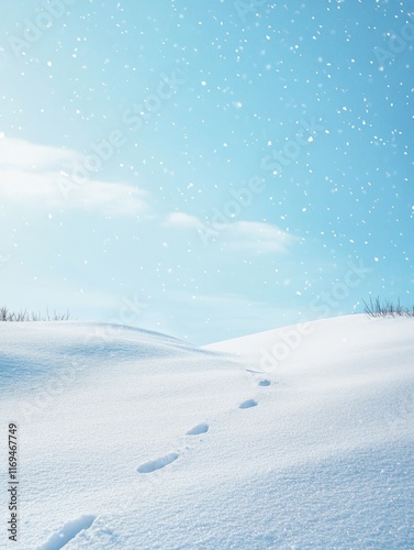 Snow Covered Hills Footprin...