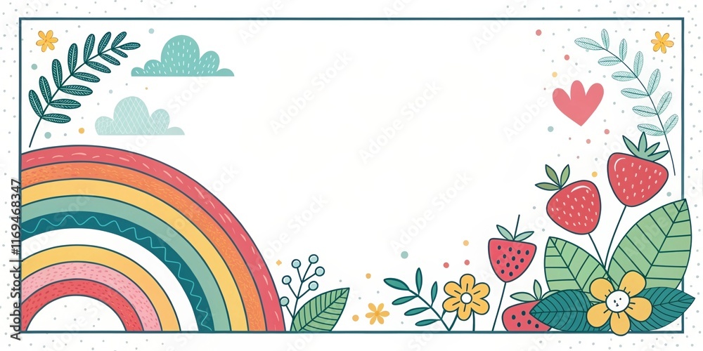 Fototapeta premium cute rainbow pop gradient illustration background