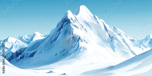 Majestic Snowy Mountain Ran...