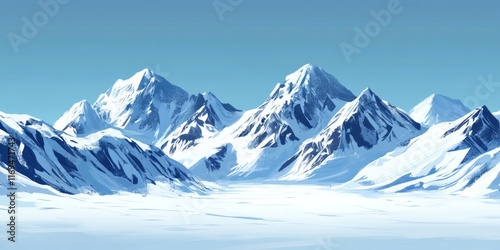 Majestic Snow Capped Mounta...