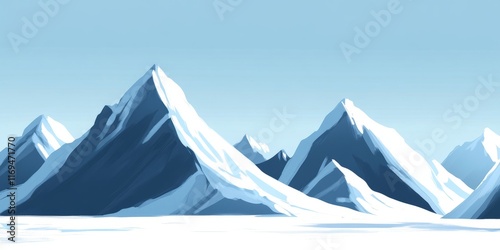 Serene Snow Capped Mountain...