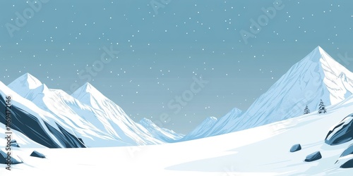 Serene Winter Mountain Land...