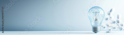 Creative light bulb on a minimalistic background showcasing innovation.