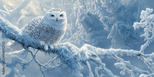 Snowy Owl Perched on a Fros...