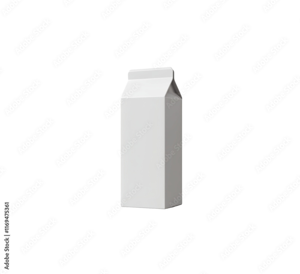 3D illustration of a white milk carton with a simple design. Perfect for dairy-related, food packaging, or grocery themes. Isolated on transparent background, png. 3D illustration of a white milk carton with a simple design. Perfect for dairy-related, food packaging, or grocery themes. Isolated on transparent background, png.