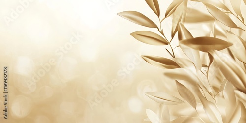 Elegant Gold Leaves on a So...