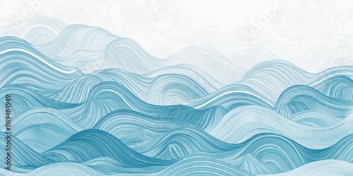 Abstract Blue Wave Pattern ...