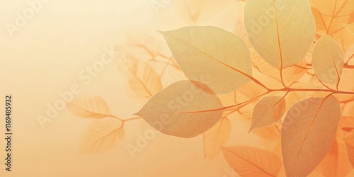Delicate golden leaves on a...