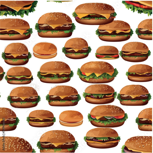 a collection of six different types of burgers including cheeseburger lettuce and cheese