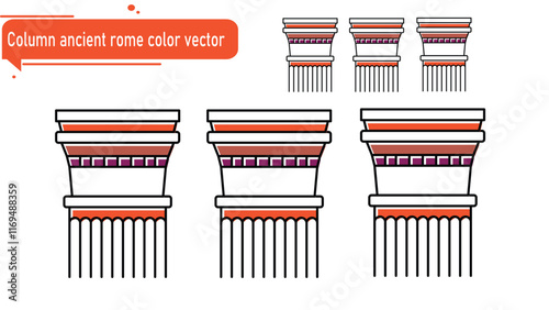 Column ancient rome color vector