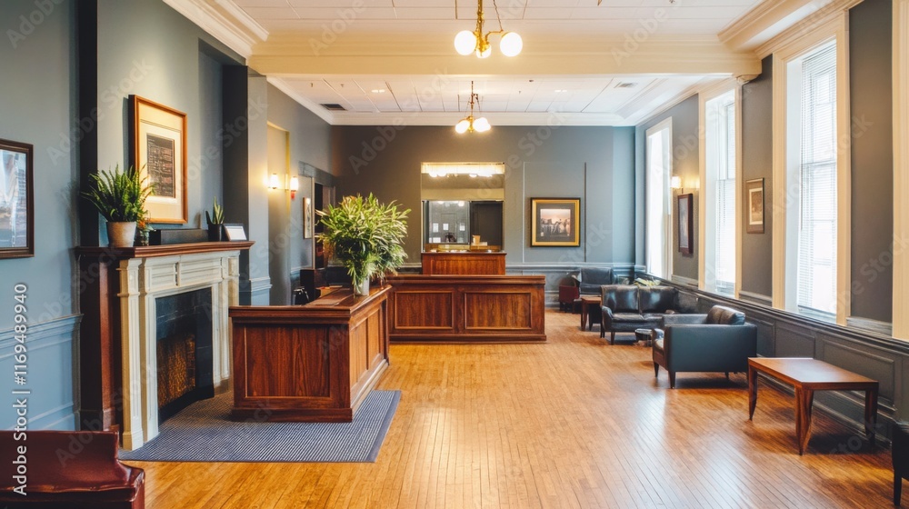 Historic Building Interior with Intricate Details and Soft Light Historic Building Interior with Intricate Details and Soft Light