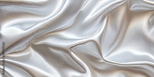 Draped silver satin fabric ...