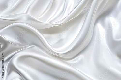 Elegant Draped White Silk F...