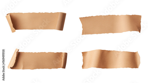 Wallpaper Mural A Set of brown washi tape or craft paper banners on a white background, cutout in a PNG file with, on a Transparent Background   Torontodigital.ca