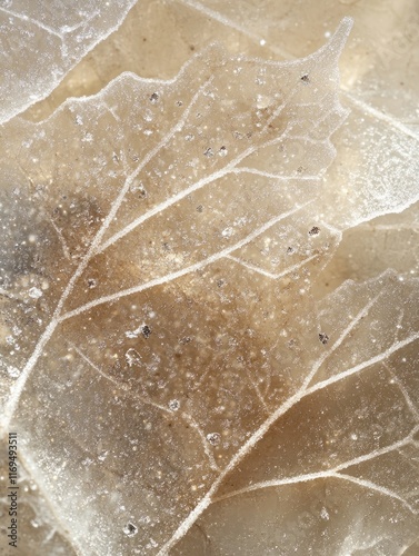 Frozen Leaves Imprinted In ...