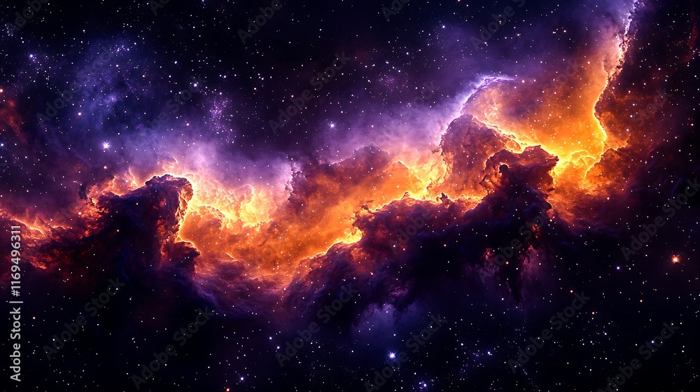 Fototapeta premium Breathtaking Stellar Nursery Expanse Illuminated by Cosmic Light