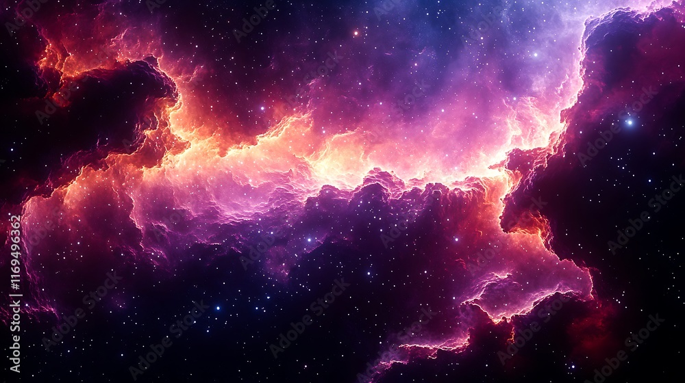 Naklejka premium Breathtaking Stellar Nursery Expanse Illuminated by Cosmic Light